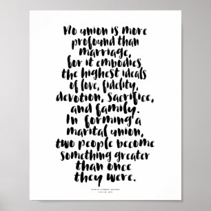 Ingen union är mer djupgående Giftermål-citat från Poster