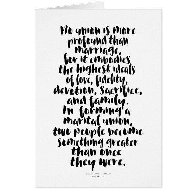 Ingen union är mer djupsinnig kärleksegerkort hälsningskort (Framsidan)