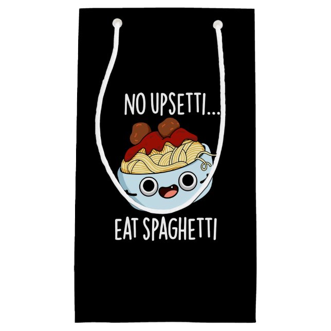 Ingen Upsetti Eat Spaghetti Funny Food Pun Mörk BG (Framsidan)