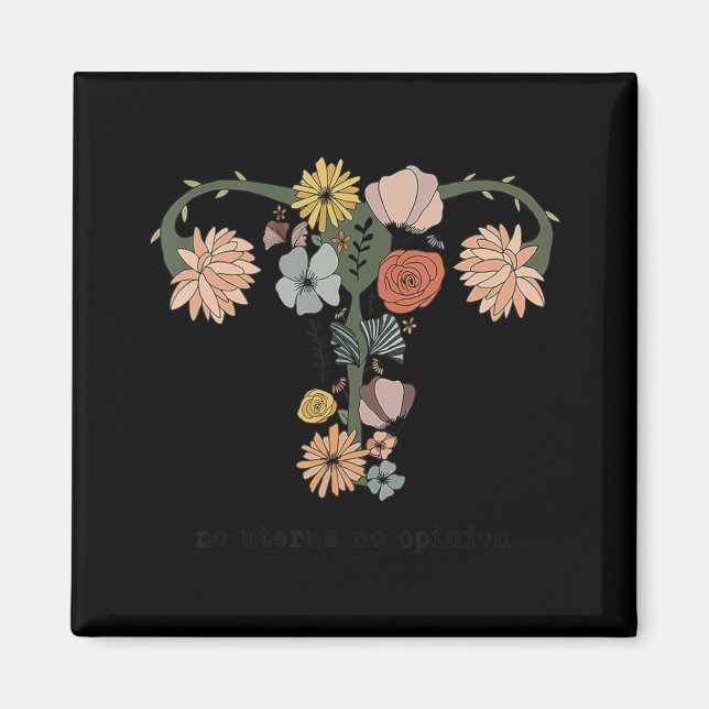 Ingen Uterus Ingen opinionsundersökning Feminist P Magnet (Framsidan)