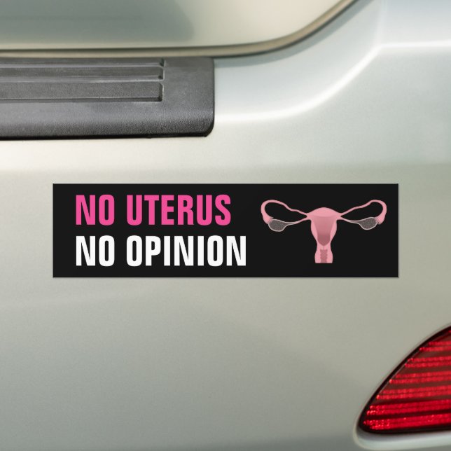 Ingen Uterus No Opinion Pro Chock Feminist Bildekal (På Bil)