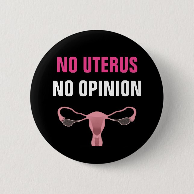 Ingen Uterus No Opinion Pro Chock Feminist Knapp (Framsida)