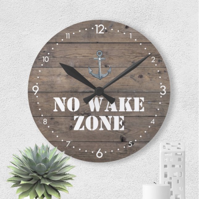 Ingen väckning Zonare Rustic Mörk Wood + ankare Na Stor Klocka (Skapare uppladdad)