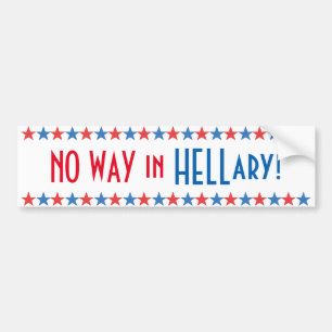 Ingen väg i helvetet Funny Hillary Clinton 2016 St Bildekal