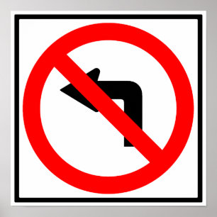 Ingen vänstersidavändhuvudväg undertecknar poster
