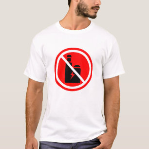 Ingen Vaping T-Shirt Vapfri Zon Varning