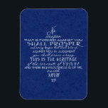Ingen Vaponstjärna av David Blue Magnet<br><div class="desc">David-stjärnan (Magen David) bildades med ord från Isaiah 54:17 "Inget vapen som bildas mot dig ska blomstra,  och varje tunga som kommer att stiga upp upp mot dig enligt ditt omdöme kommer du att visa fel. Detta är arvet från JHVH:s tjänare och deras rättfärdighet är av mig,  saith YHVH.</div>