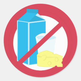 Ingen varning för allergi för mejerisymbolmejeri runt klistermärke