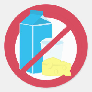 Ingen varning för allergi för mejerisymbolmejeri runt klistermärke