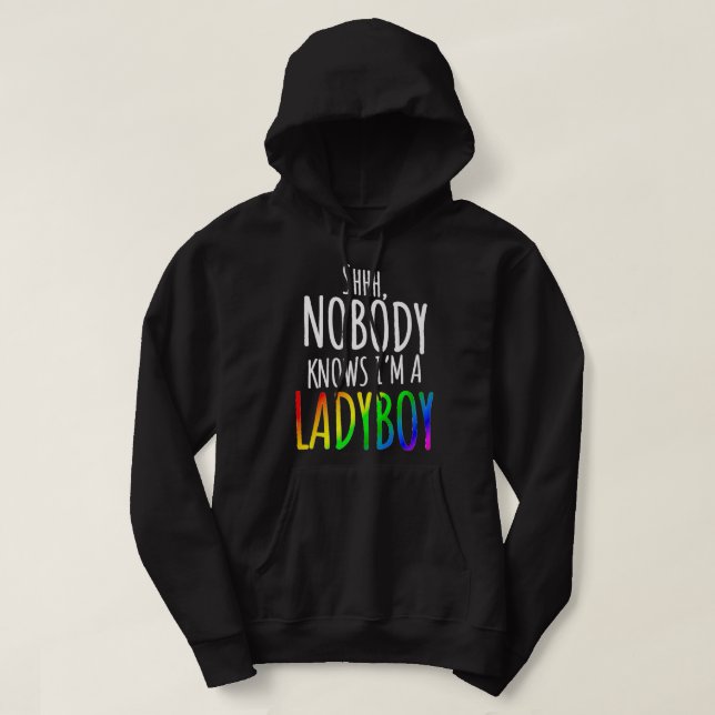 Ingen vet att jag är en Ladyboy LGBTQ-Pride Premiu Hoodie (Design framsida)