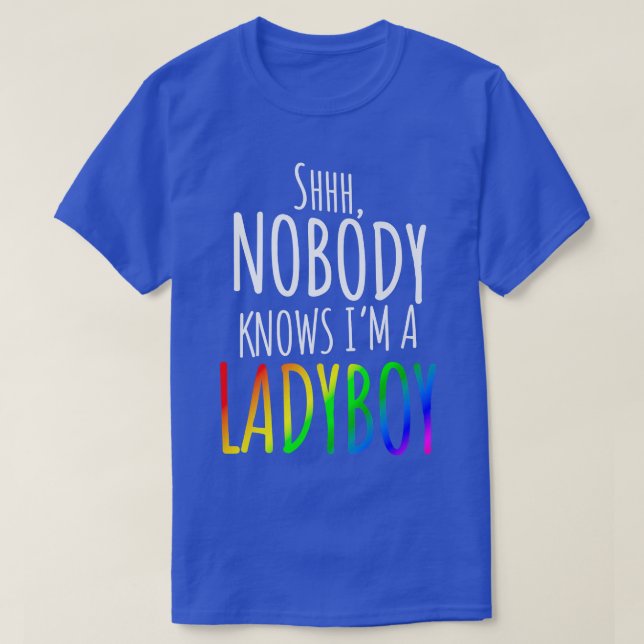 Ingen vet att jag är en Ladyboy LGBTQ-Pride Premiu T Shirt (Design framsida)