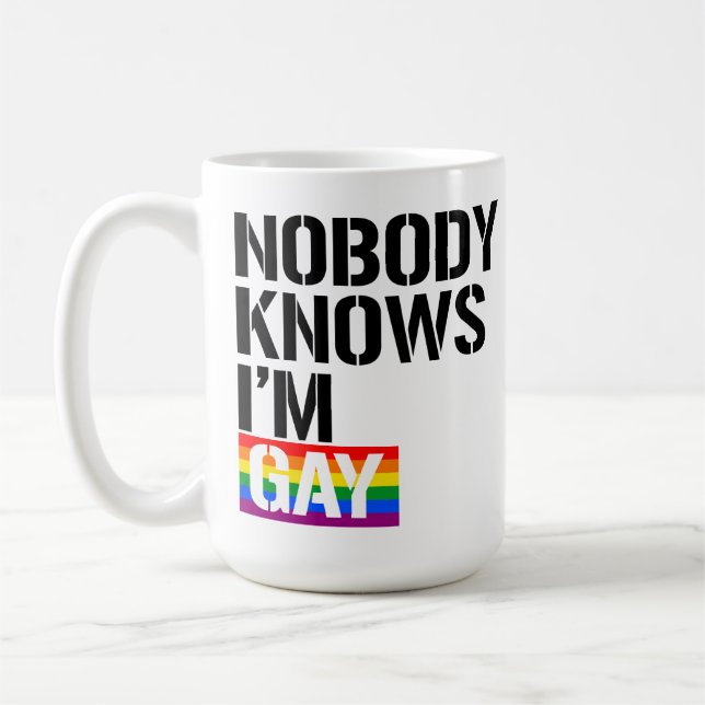 Ingen vet att jag är Gay Kaffemugg (Vänster)