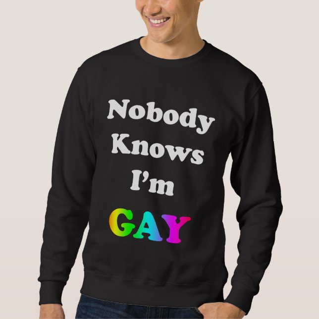 Ingen vet att jag är Gay Lång Ärmad Tröja (Framsida)