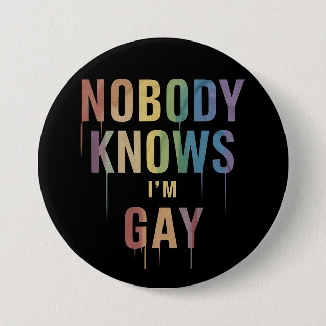 Ingen vet att jag är Gay LGBT Gay pride Knapp (Framsida)