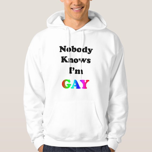 Ingen vet att jag är Gay Sweatshirt Med Luva (Framsida)