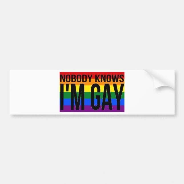Ingen vet att jag är homosexuell bildekal (Framsidan)