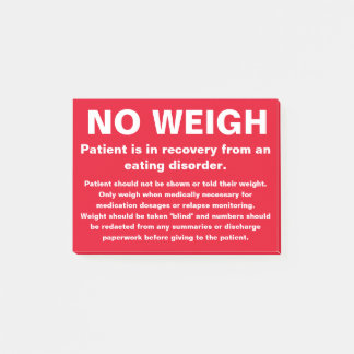 Ingen Weigh-anteckning Post-it Block