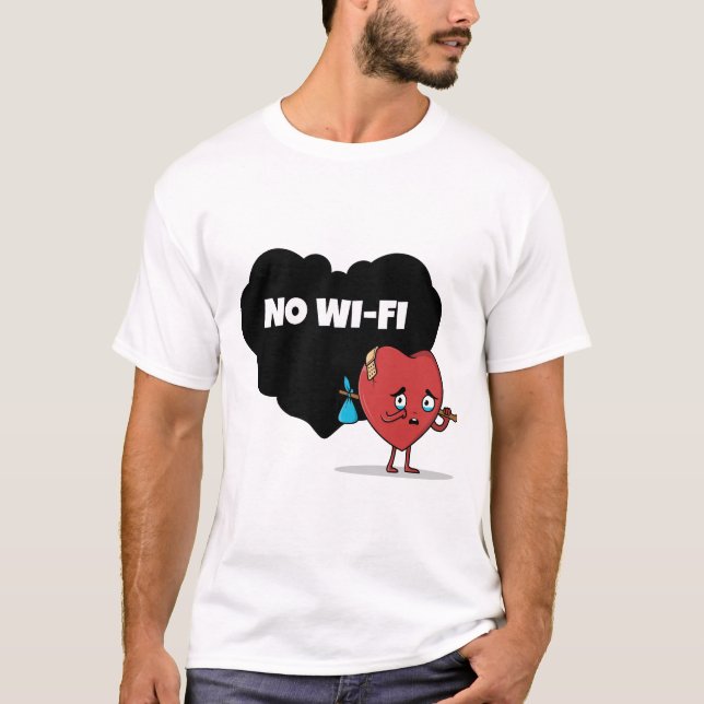Ingen WiFi-design T Shirt (Framsida)