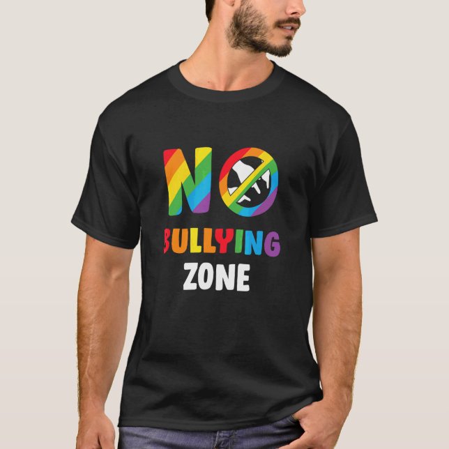 Ingen Zon LGB-stoppare för mobbning T Shirt (Framsida)