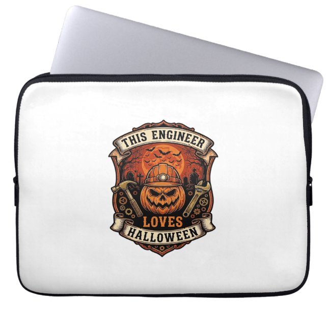 Ingenjör älskar Halloween-pumpa Hård hattshammare  Laptop Fodral (Framsidan)