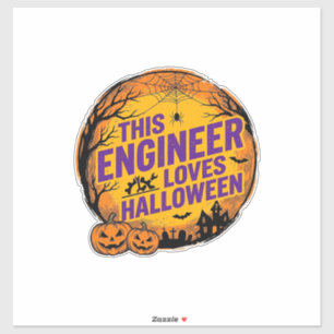 Ingenjör älskar Halloween Vintage Pumpa Design_1 Klistermärken