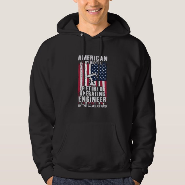 Ingenjör Amerikanska pensionerade verksamma Ingenj Hoodie (Framsida)