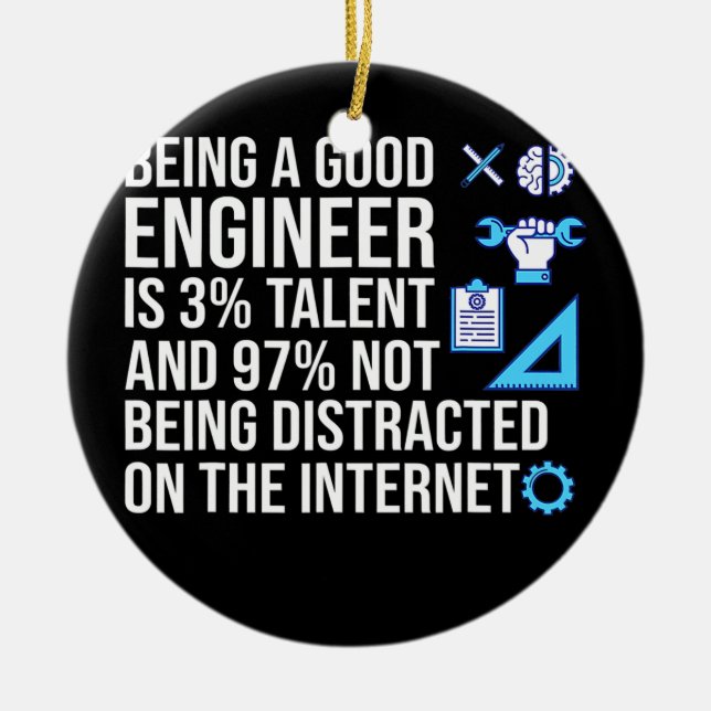 Ingenjör är en Bra Ingenjör-Software Julgransprydnad Keramik (Framsidan)