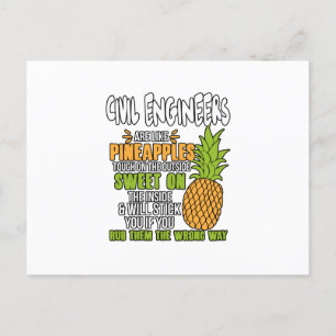 Ingenjör är som ananas. meddelande vykort