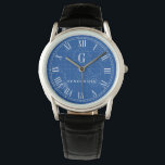 Ingenjör Blueprint Stil Anpassningsbar Monogram | Armbandsur<br><div class="desc">Ett anpassat namn på monogramklocka som är skräddarsytt för ingenjör.</div>