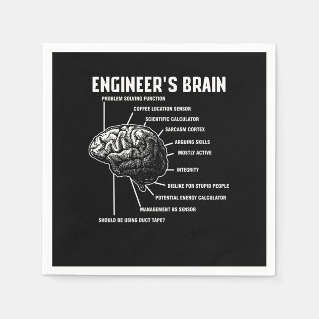 Ingenjör Brain Engineering Ingenjör Gift Pappersservett (Framsidan)