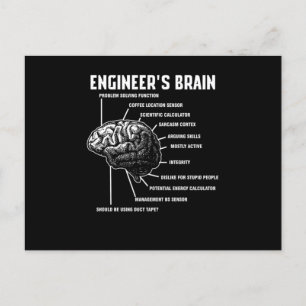 Ingenjör Brain Engineering Ingenjör Gift Vykort