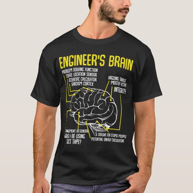 Ingenjör Brain Funny Engineering Games Processaa T Shirt (Framsida)