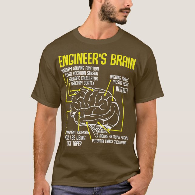 Ingenjör Brain Funny Engineering Games Processaa T Shirt (Framsida)