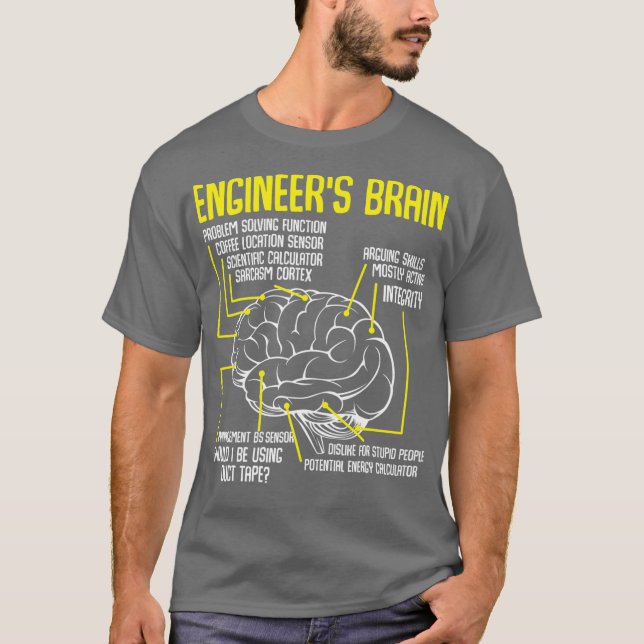 Ingenjör Brain Funny Engineering Games Processaa T Shirt (Framsida)