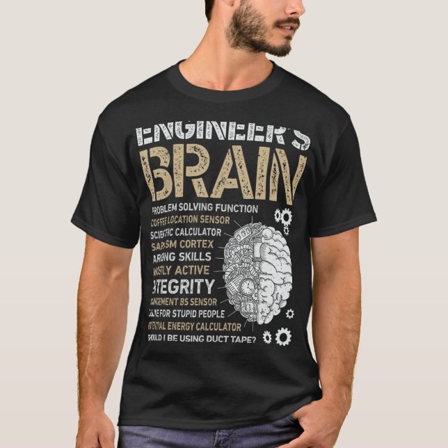 Ingenjör Brain Funny Processaa Ingenjör Manar Engi T Shirt (Framsida)