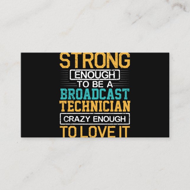 Ingenjör Crazy tillräckligt för att vara en sändni Visitkort (Framsida)