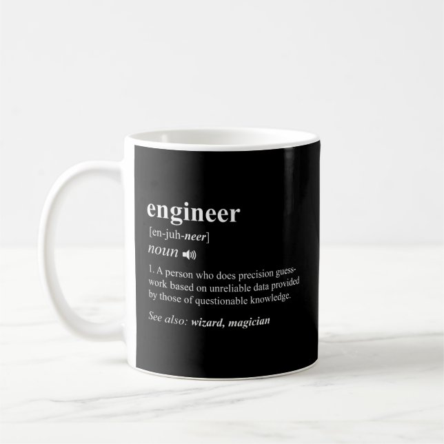 Ingenjör Definition Engineering Mechanical Civil Kaffemugg (Vänster)