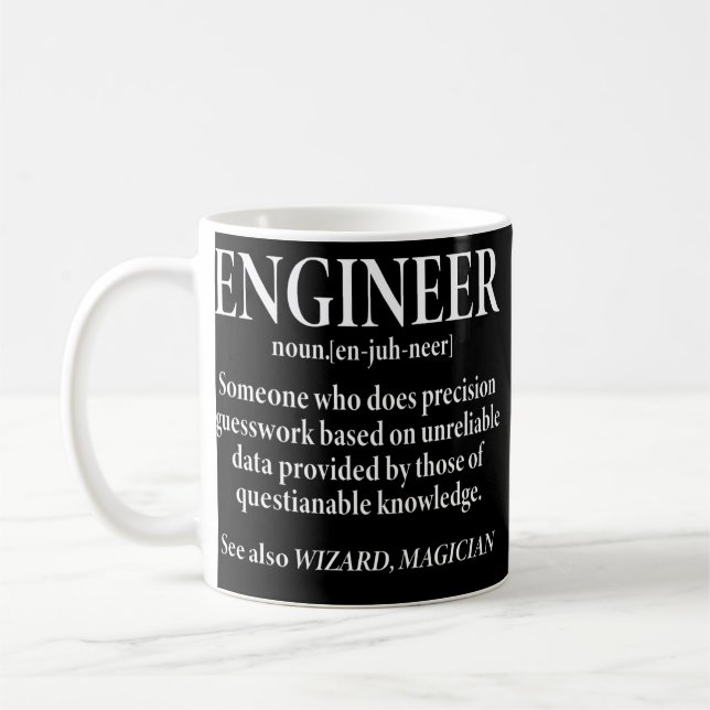Ingenjör Definition Funny Engineering  Kaffemugg (Vänster)