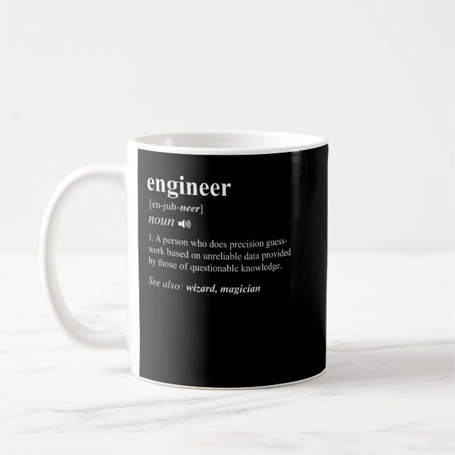 Ingenjör Definition Funny Engineering Mechanical C Kaffemugg (Vänster)
