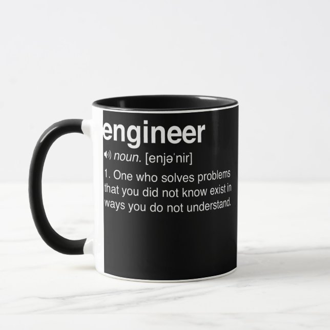Ingenjör Definition Funny Engineering STEM för Mugg (Vänster)