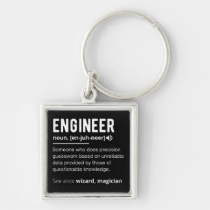 INGENJÖR DEFINITION FYRKANTIG SILVERFÄRGAD NYCKELRING