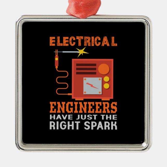 Ingenjör Electrical Ingenjör har precis Högerna Julgransprydnad Metall (Framsidan)