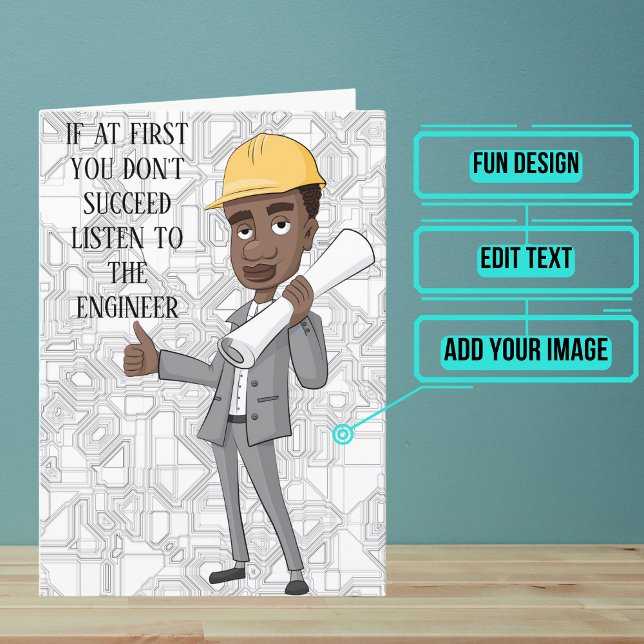 Ingenjör eller Builder Birthday Kort (This lovely card is specifically for the engineer friend or family member in your life. )