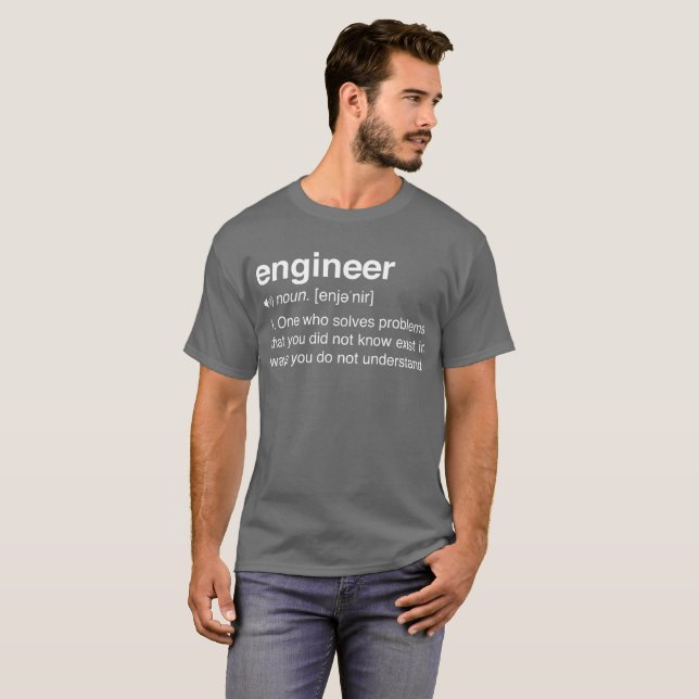 Ingenjör en vem löser problem t-shirt (Hel framsida)