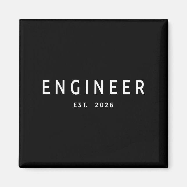 Ingenjör Est. 2026 Ingenjörskonst Studenten Magnet (Framsidan)