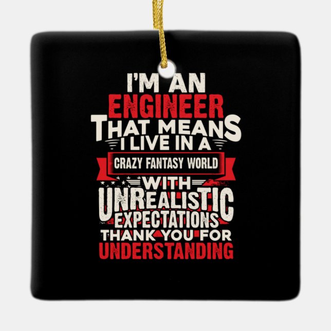 Ingenjör I är en Ingenjör Julgransprydnad Keramik (Framsida)