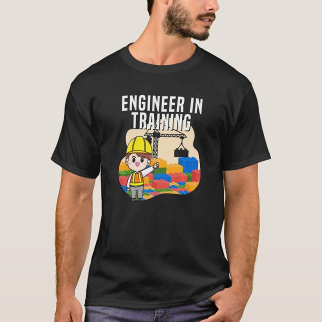 Ingenjör i Byggnad block Master Builder T Shirt (Framsida)
