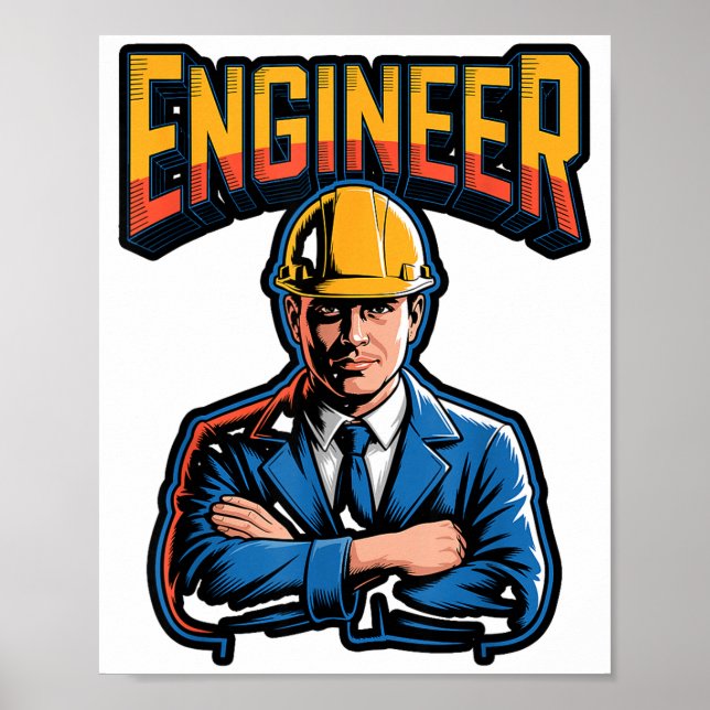 Ingenjör i grekiska bokstäver Stem nörd humor  Poster (Framsidan)