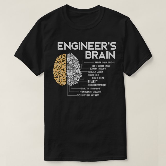 Ingenjör Ingenjör Brain Funny Engineering T Shirt (Design framsida)