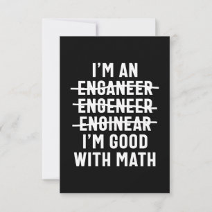 Ingenjör. Jag är Bra med matematik OSA Kort